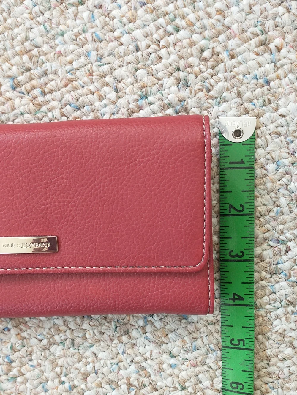 Nine & Company Faux Pebbled Leather Wallet Red